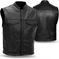Motorbike Leather Vest for Men
